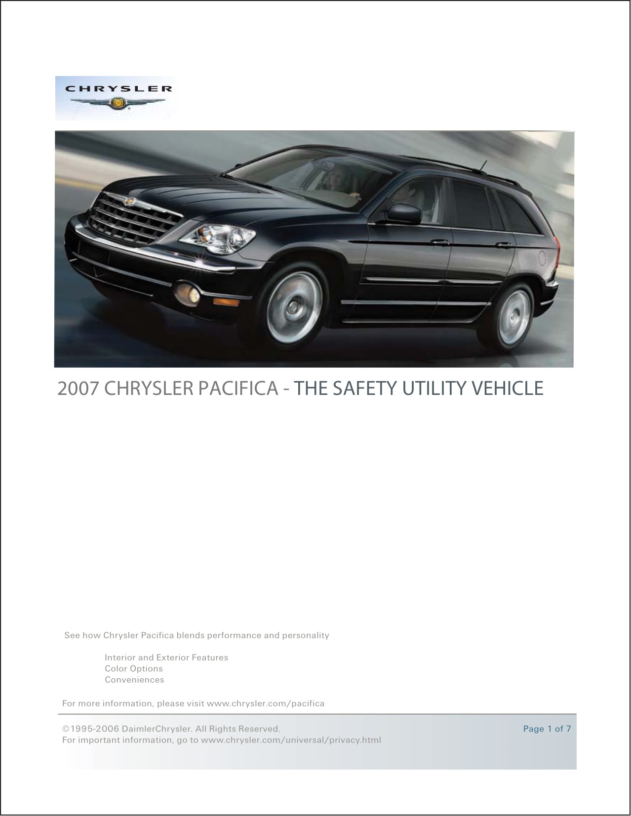 2007 Chrysler Pacifica Brochure
